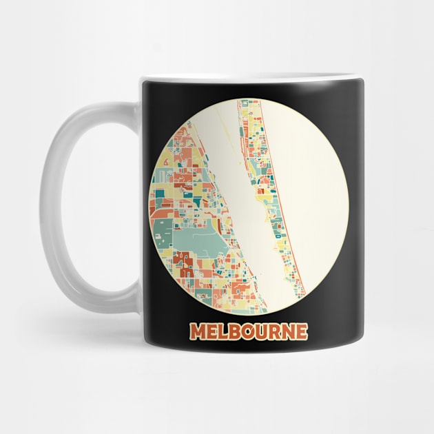 Melbourne Florida map in mozaique colors by SerenityByAlex